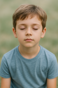 Enfant concentré pendant une séance d’hypnose TDAH